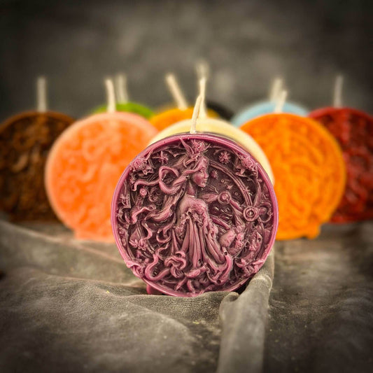 Beeswax Libra Scales Zodiac Spell Candle - Pink (Romance)