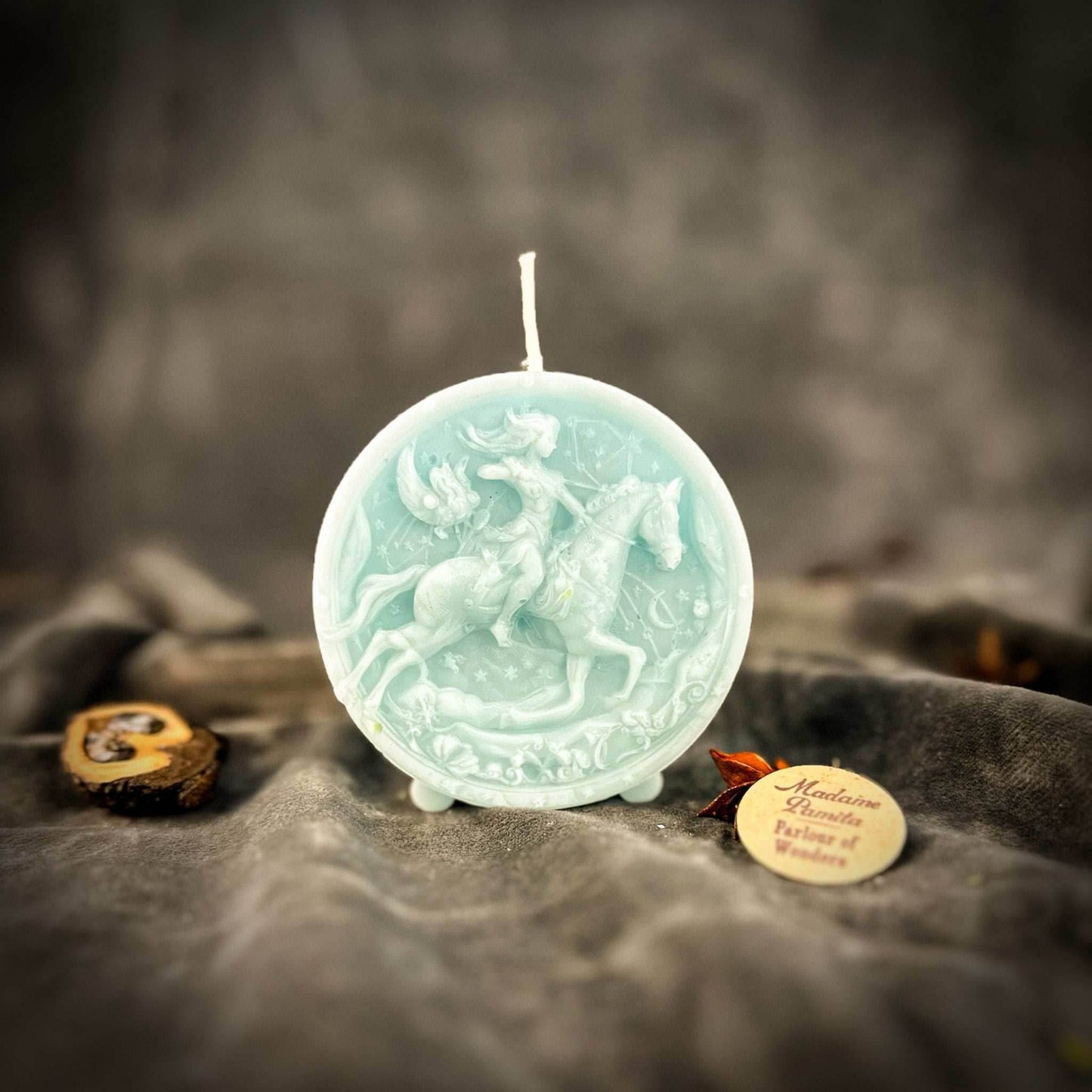 Beeswax Sagittarius Archer Zodiac Spell Candle - Blue (Reconciliation)