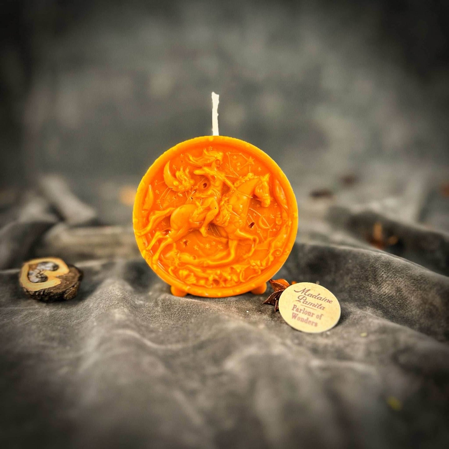 Beeswax Sagittarius Archer Zodiac Spell Candle - Orange (Removing Blocks)