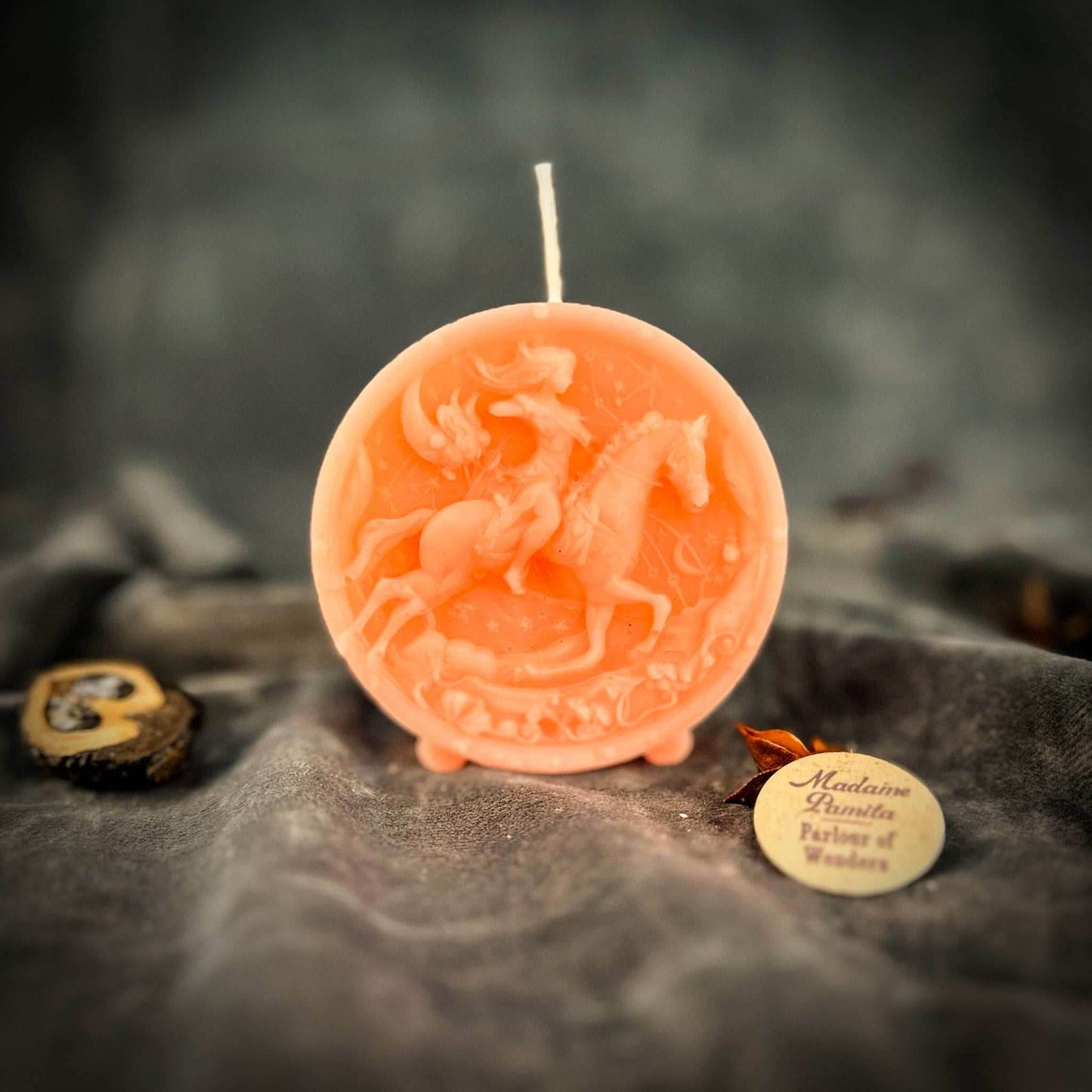 Beeswax Sagittarius Archer Zodiac Spell Candle - Pink (Romance)