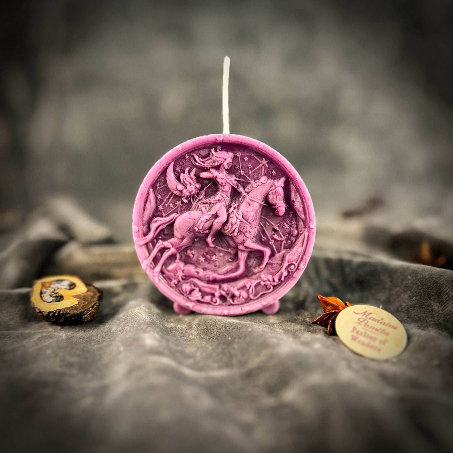 Beeswax Sagittarius Archer Zodiac Spell Candle - Purple (Power)