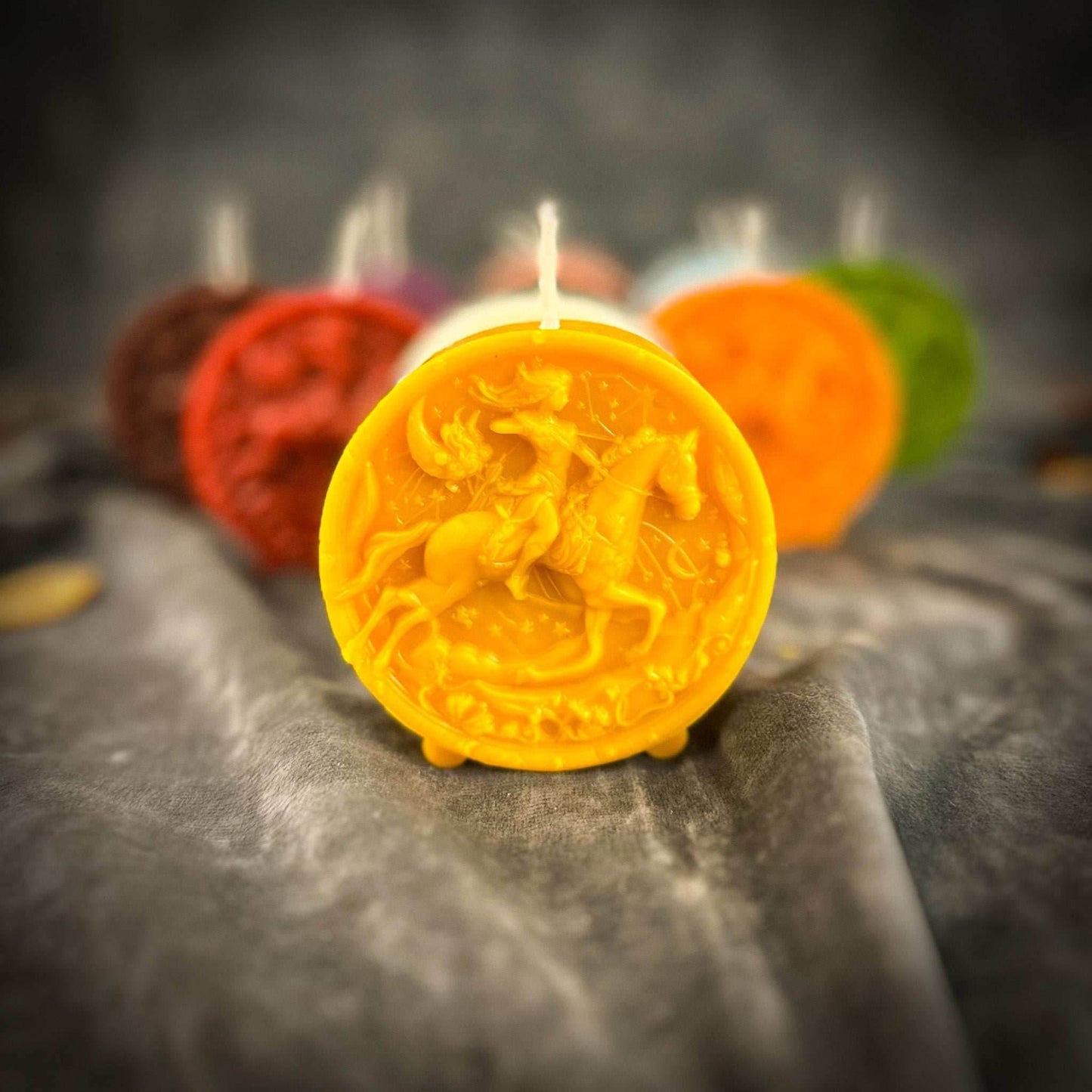 Beeswax Sagittarius Archer Zodiac Spell Candle - Yellow (Success)