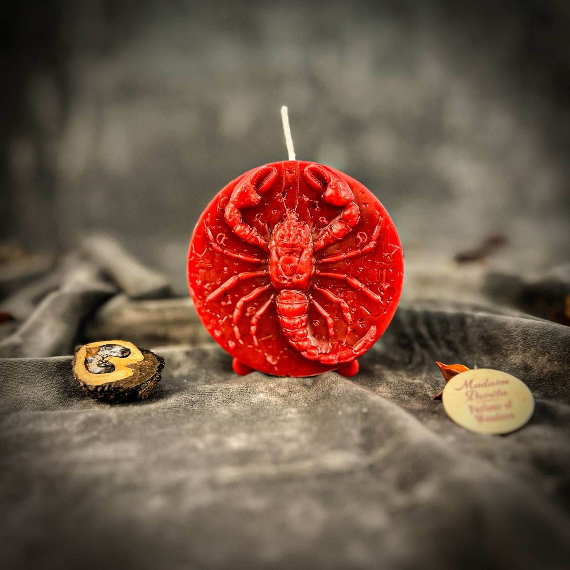 Beeswax Scorpio Scorpion Zodiac Spell Candle - Red (Passion)