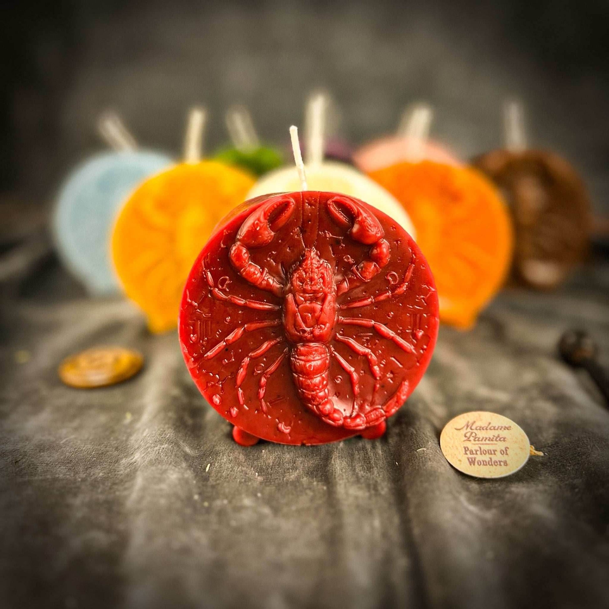 Beeswax Scorpio Scorpion Zodiac Spell Candle - Red (Passion)