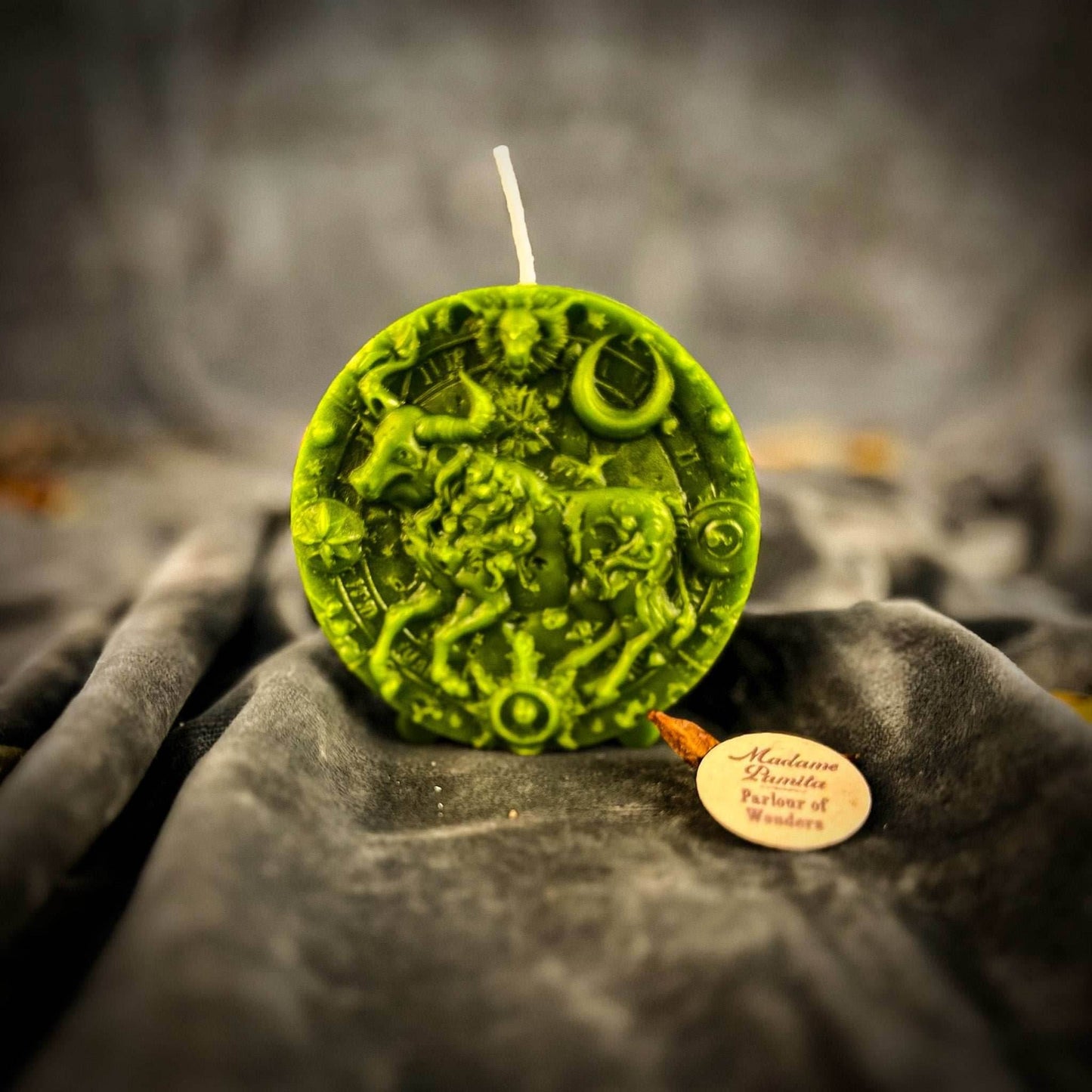 Beeswax Taurus Bull Zodiac Spell Candle - Green (Prosperity)