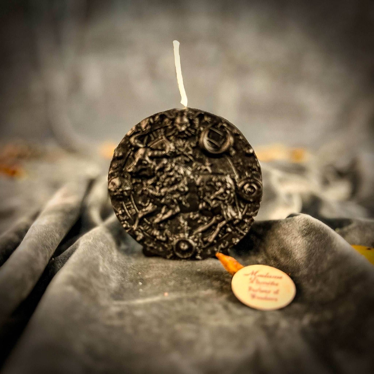 Beeswax Taurus Bull Zodiac Spell Candle - Black (Protection)