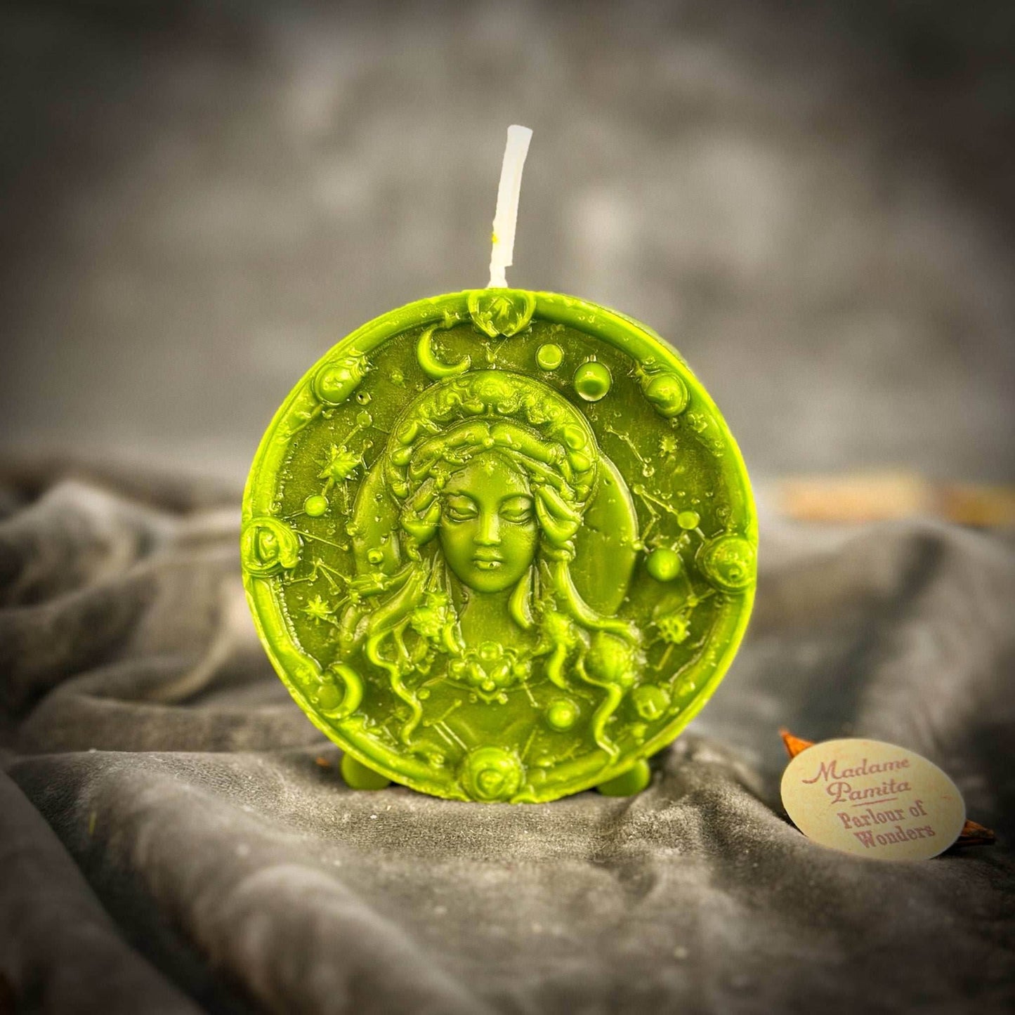 Beeswax Virgo Maiden Zodiac Spell Candle - Green (Prosperity)