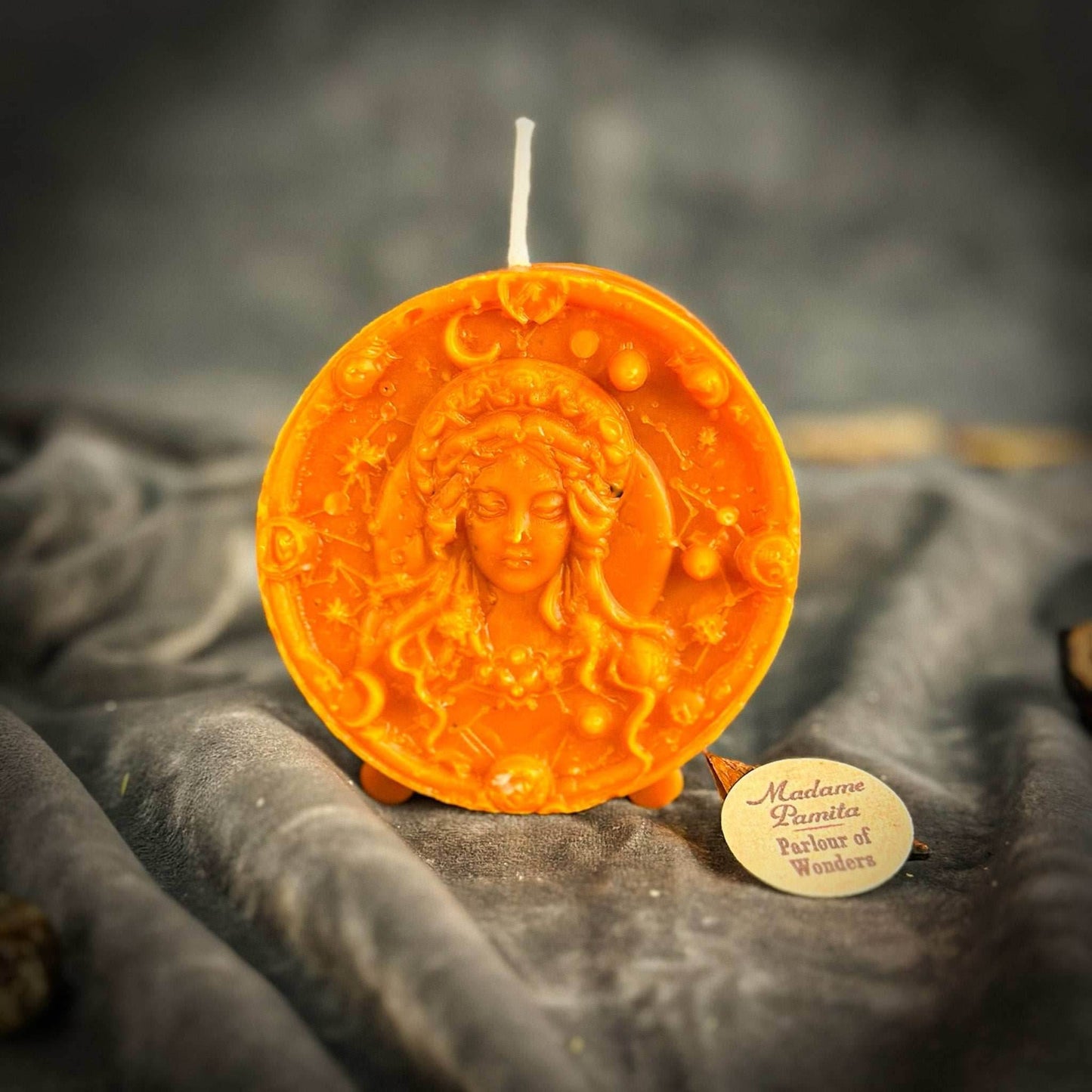 Beeswax Virgo Maiden Zodiac Spell Candle - Orange (Removing Blocks)
