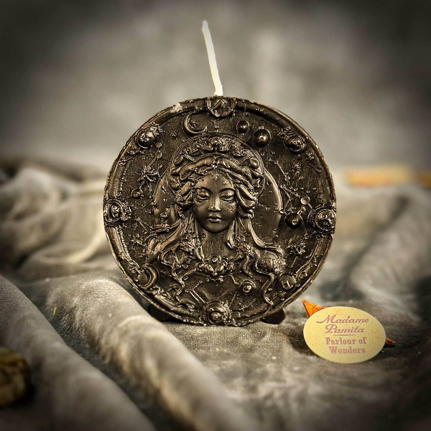 Beeswax Virgo Maiden Zodiac Spell Candle - Black (Protection)