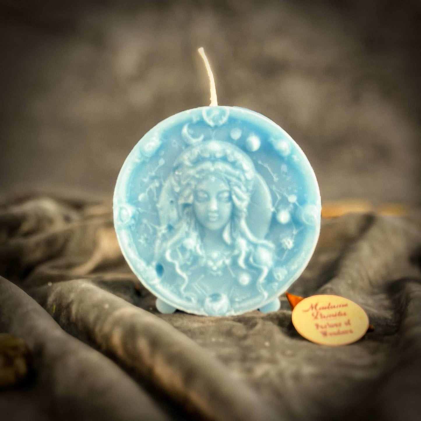 Beeswax Virgo Maiden Zodiac Spell Candle - Blue (Reconciliation)