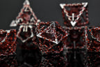 Beholder's Gates Hollow Metal Dice Set - Bloodied Silver