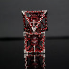 Beholder's Gates Hollow Metal Dice Set - Bloodied Silver