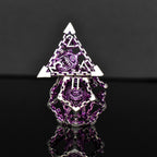 Beholder's Gates Hollow Metal Dice Set - Purple and Silver