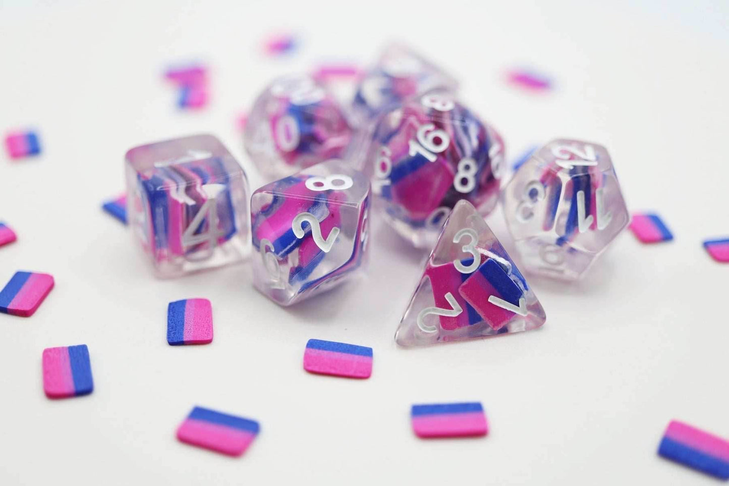 Foam Brain Games Pride Flag RPG Dice Set - Bisexual