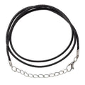 Black Braided Rope Necklace with Lobster Claw Clasp - 