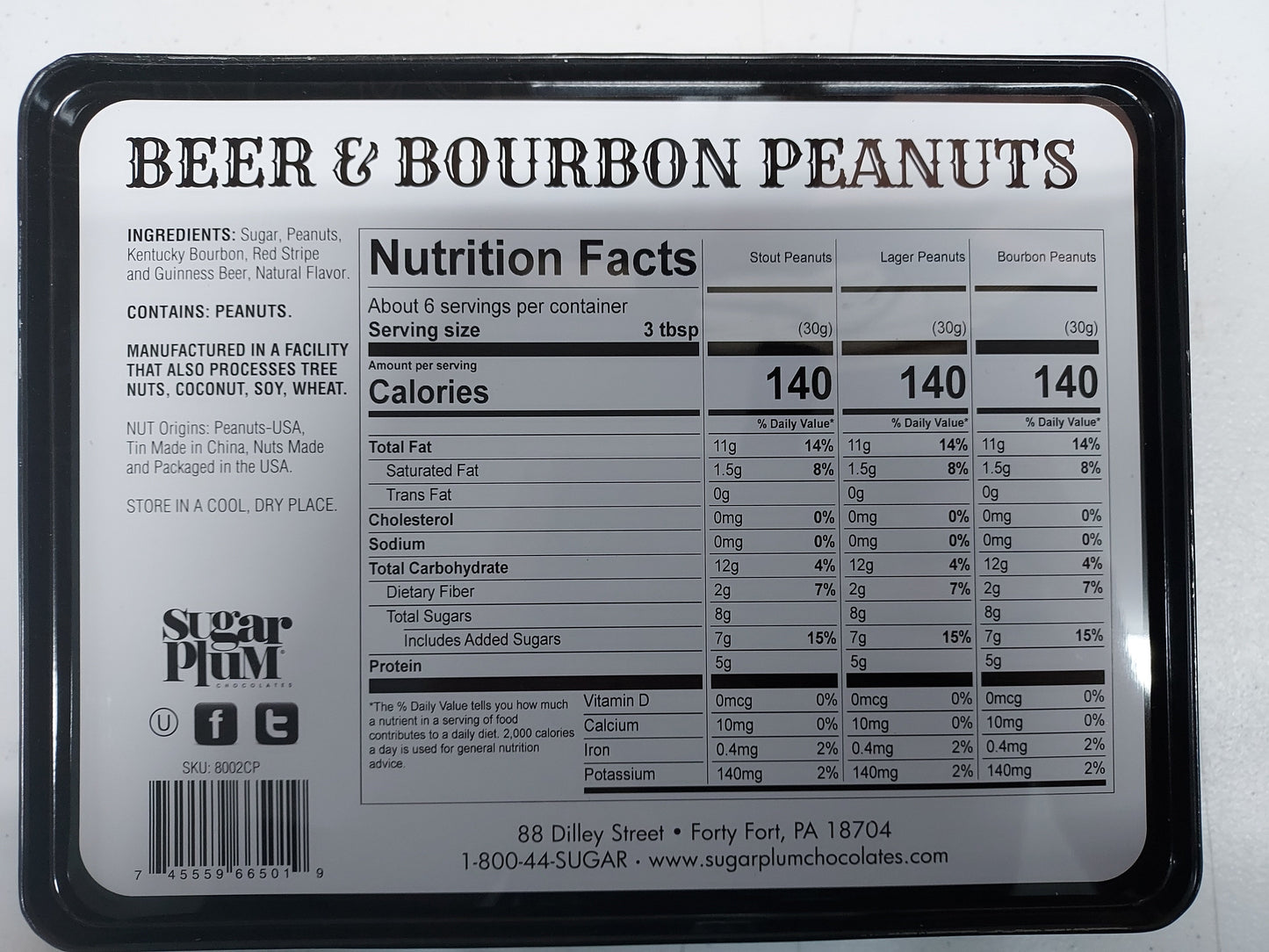 Beer & Bourbon Liquor Peanuts Men's Gift Tin – Bold Flavors for Snacking