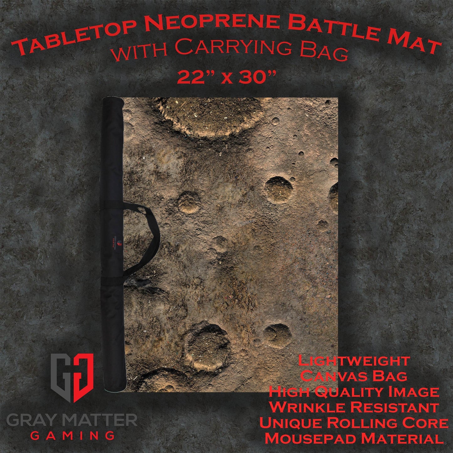 Blasted Battlefield - Neoprene Battle Mat - Warhammer, AoS, 40K, Kill Team, MCP, Shatterpoint, Legion, More - 22x30