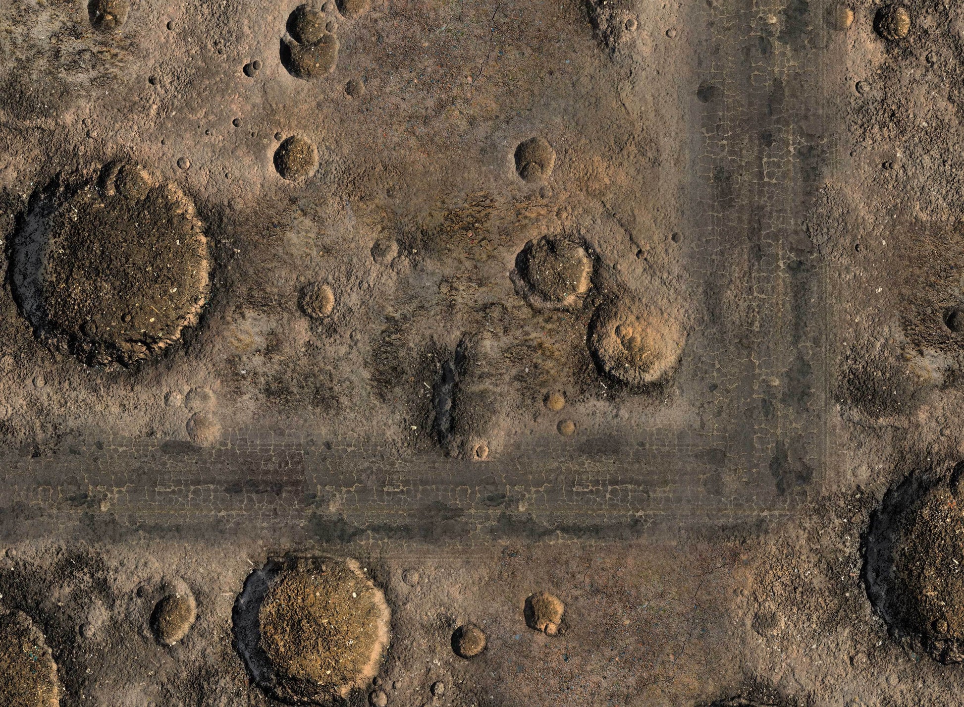 Blasted Battlefield - Neoprene Battle Mat - Warhammer, AoS, 40K, Kill Team, MCP, Shatterpoint, Legion, More - 22x30