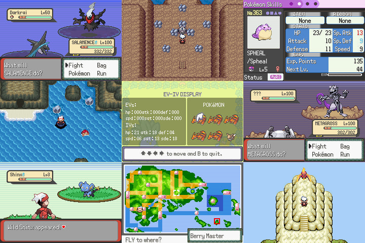 Pokemon Blazing Emerald GBA ROM Hack Video Game Custom Gameboy Advance
