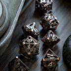 Blood Dragon Silver Hollow Metal DND Dice Set