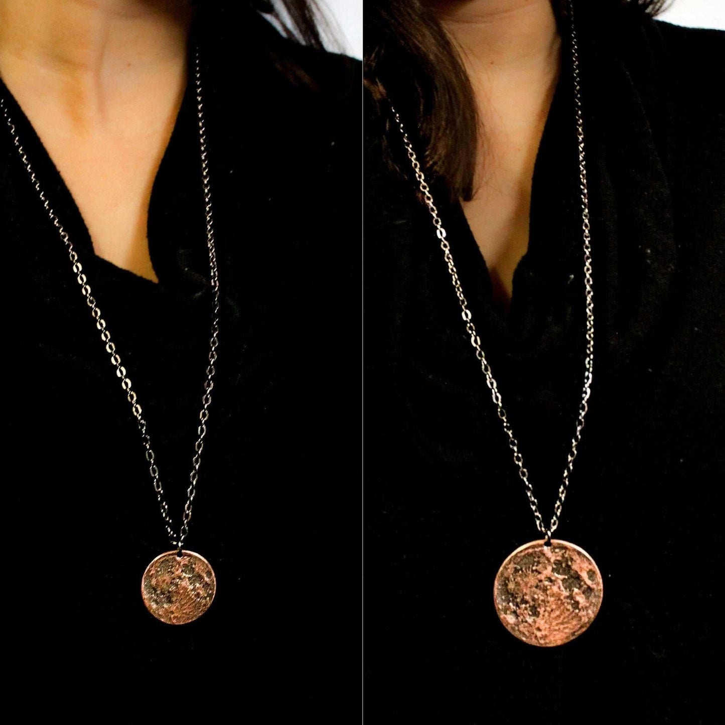 Blood Moon Copper Necklace - 1 in / 26 mm Pendant or Charm - Charm only