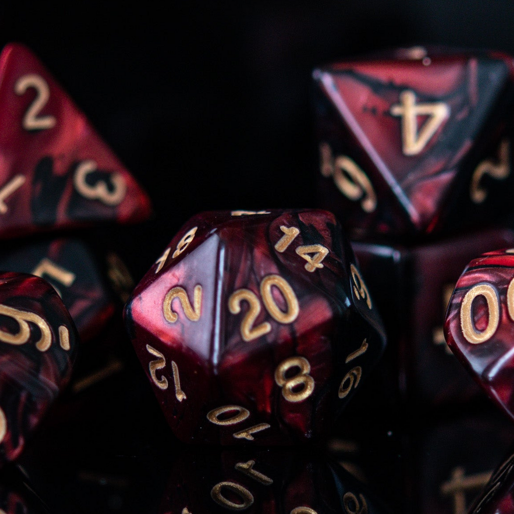 Blood Rose Acrylic Dice Set