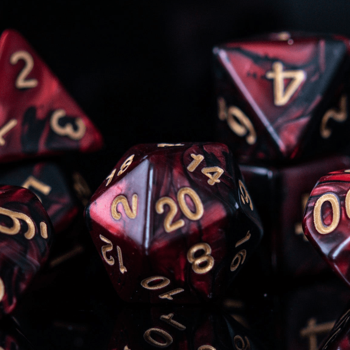 Blood Rose Acrylic Dice Set - 