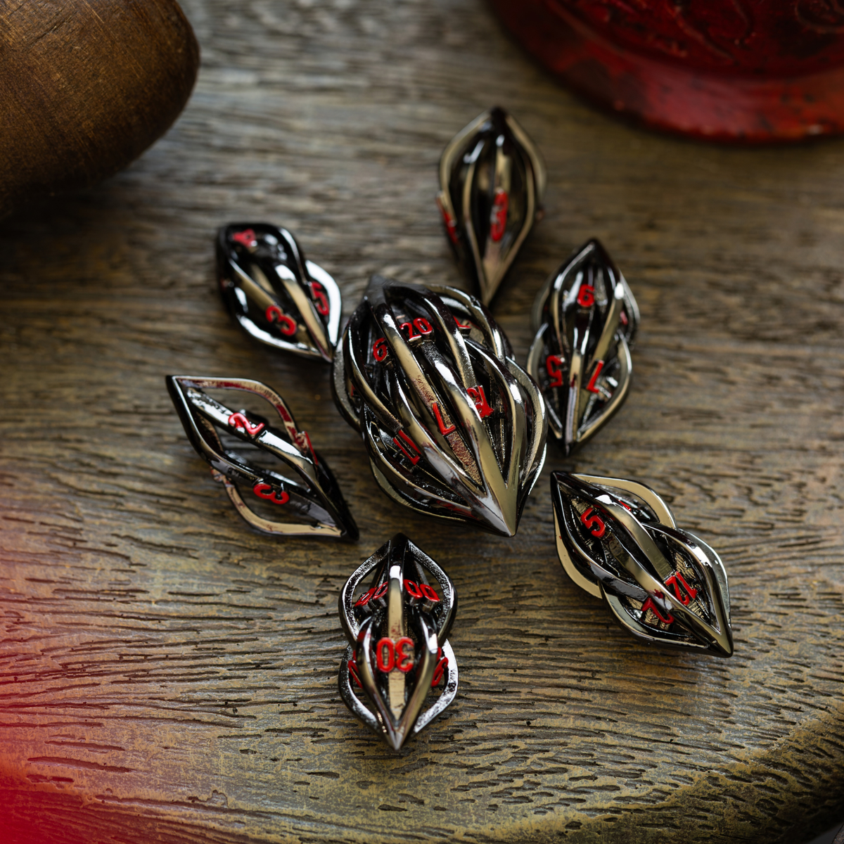 Bloodthorn Hollow Metal DND Dice Set