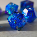 Blue Handmade Sharp Edge Resin DND Dice Set - Only 1 D20