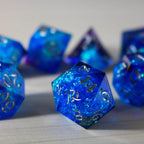 Blue Handmade Sharp Edge Resin DND Dice Set - Only 1 D20