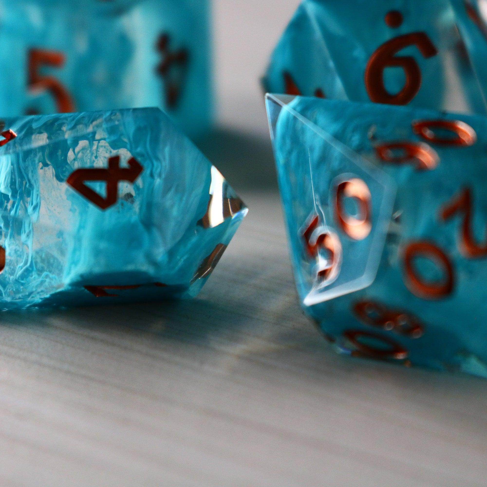 Blue Smoke Handmade Resin DND Dice Set - Only 1 D20