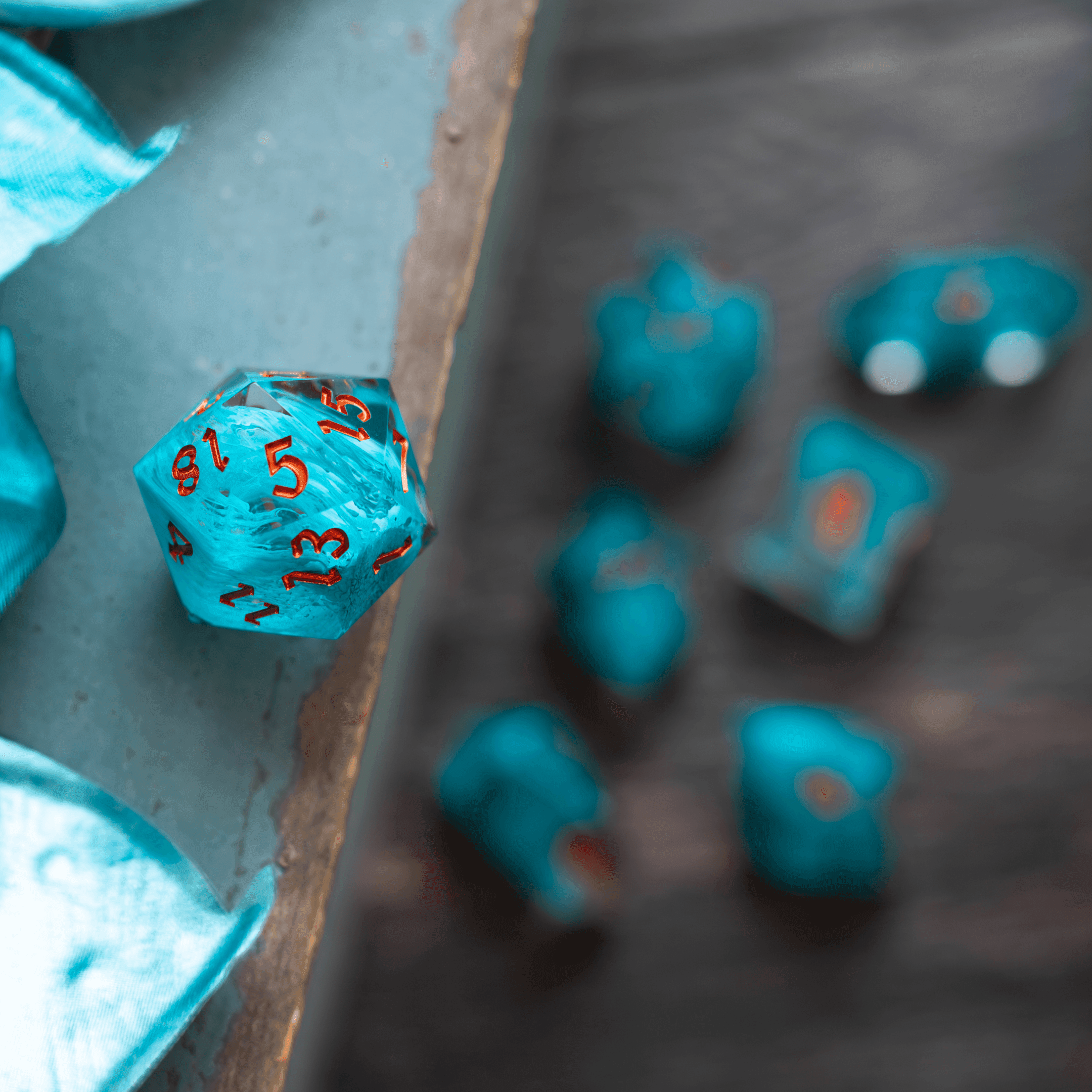 Blue Smoke Handmade Resin DND Dice Set - Only 1 D20