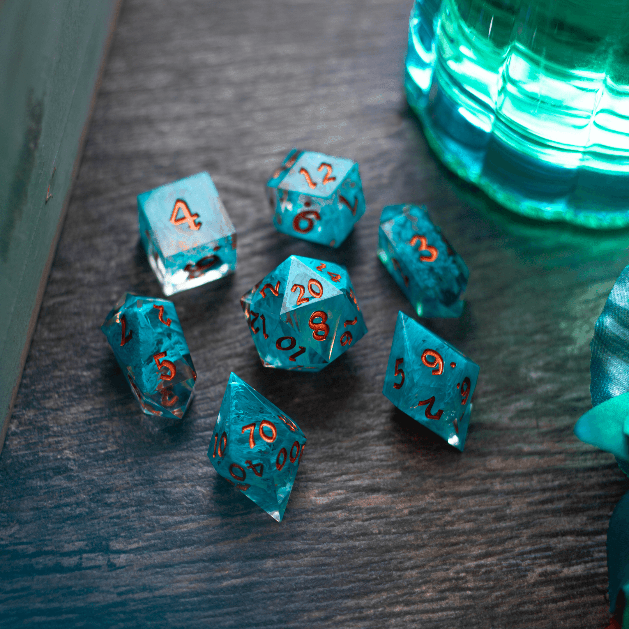 Blue Smoke Handmade Resin DND Dice Set - Only 1 D20