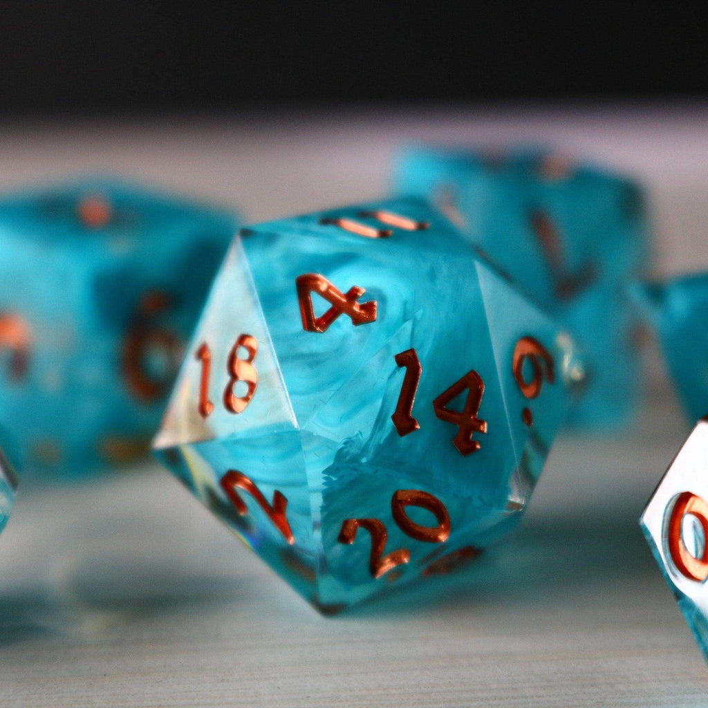 Blue Smoke Handmade Resin DND Dice Set - Only 1 D20