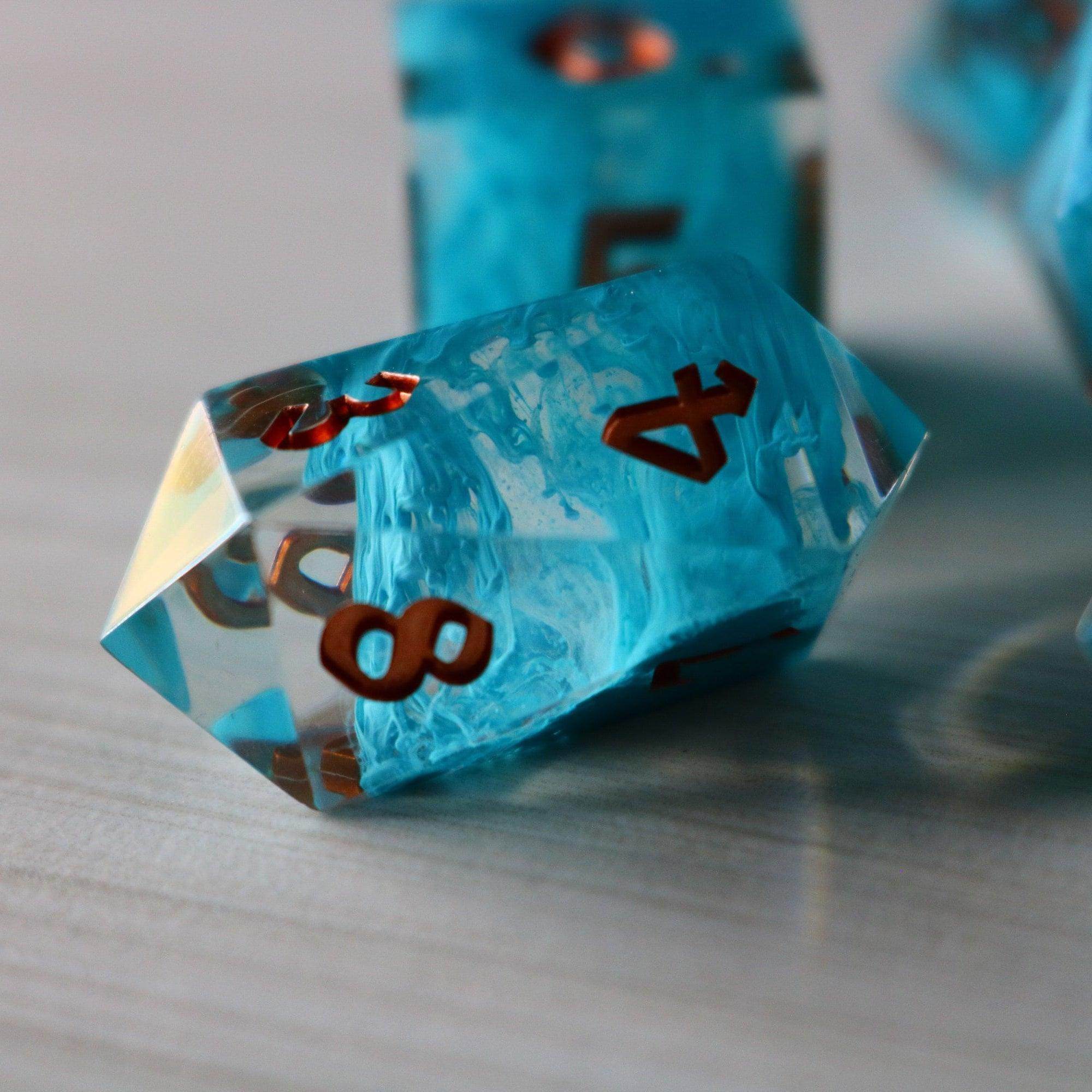 Blue Smoke Handmade Resin DND Dice Set - Only 1 D20