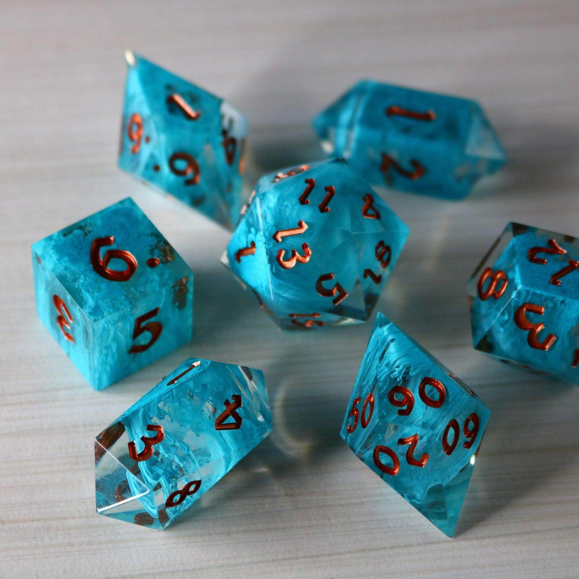 Blue Smoke Handmade Resin DND Dice Set - Only 1 D20