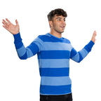 Blue and Detective Halloween Costume  Blue Striped Shirt