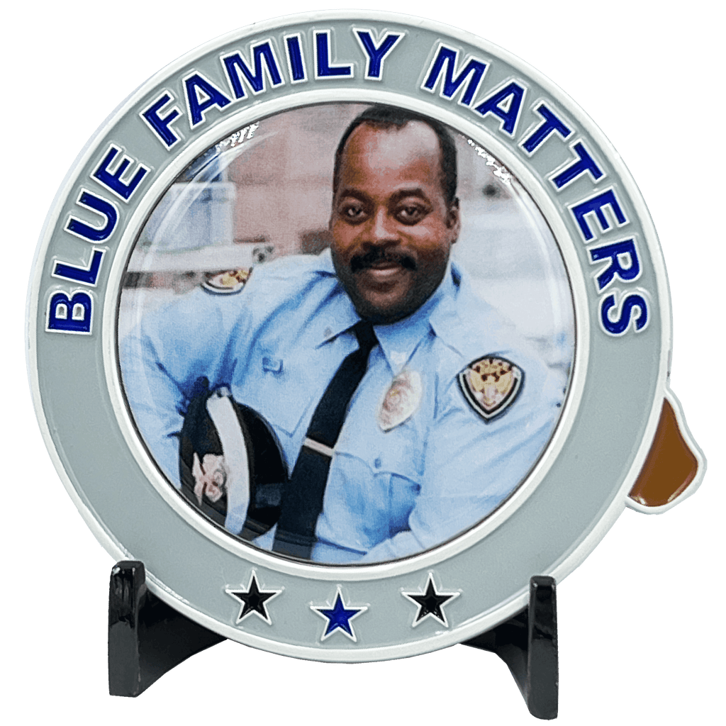 BL10-002 Urkel BLUE Family Matters thin blue line police challenge coin - 