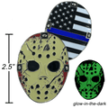A-009 Thin Blue Line Jason Voorhees Challenge Coin Friday the 13th Police CBP FBI ATF NYPD LAPD Chicago - 