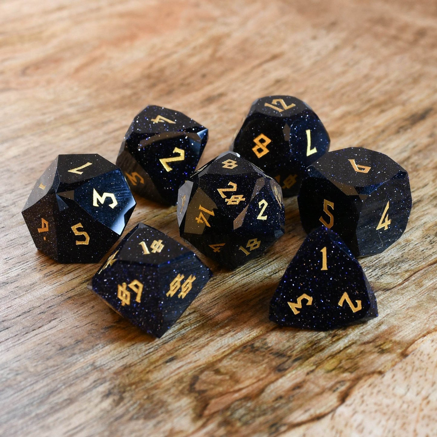 Blue Sandstone Multifaceted Stone Dice Set 'PRE-ORDER | SPRING EVENT DEAL' - 