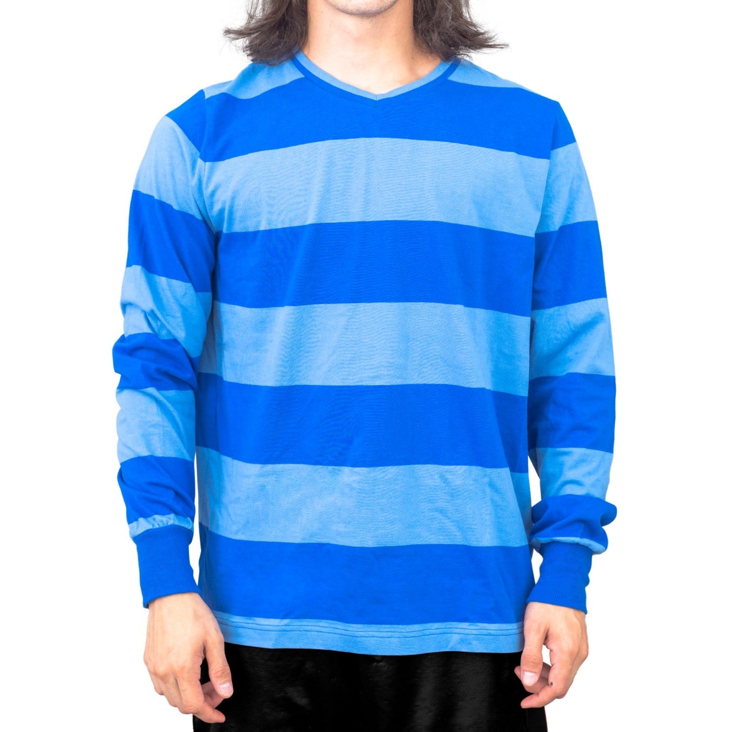 Blue and Detective Halloween Costume Green Striped Shirt