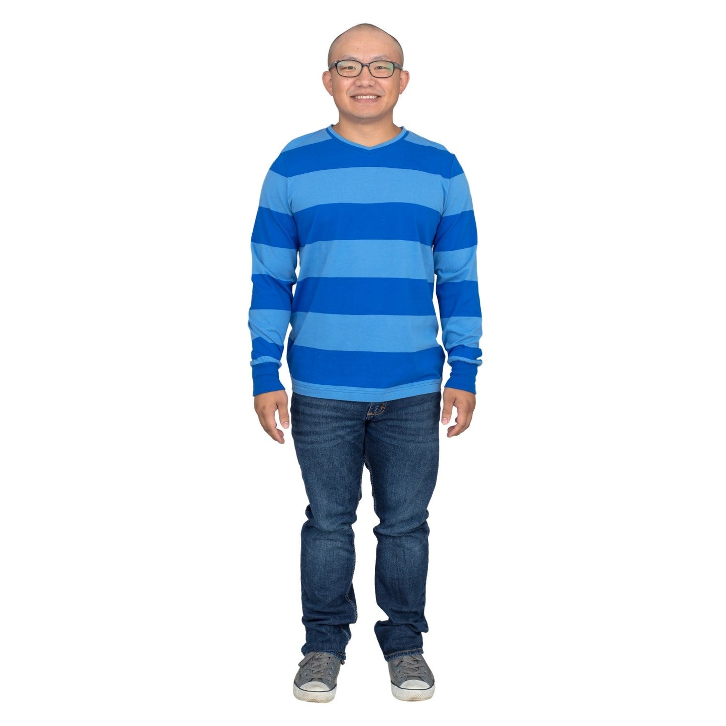 Blue and Detective Halloween Costume Green Striped Shirt