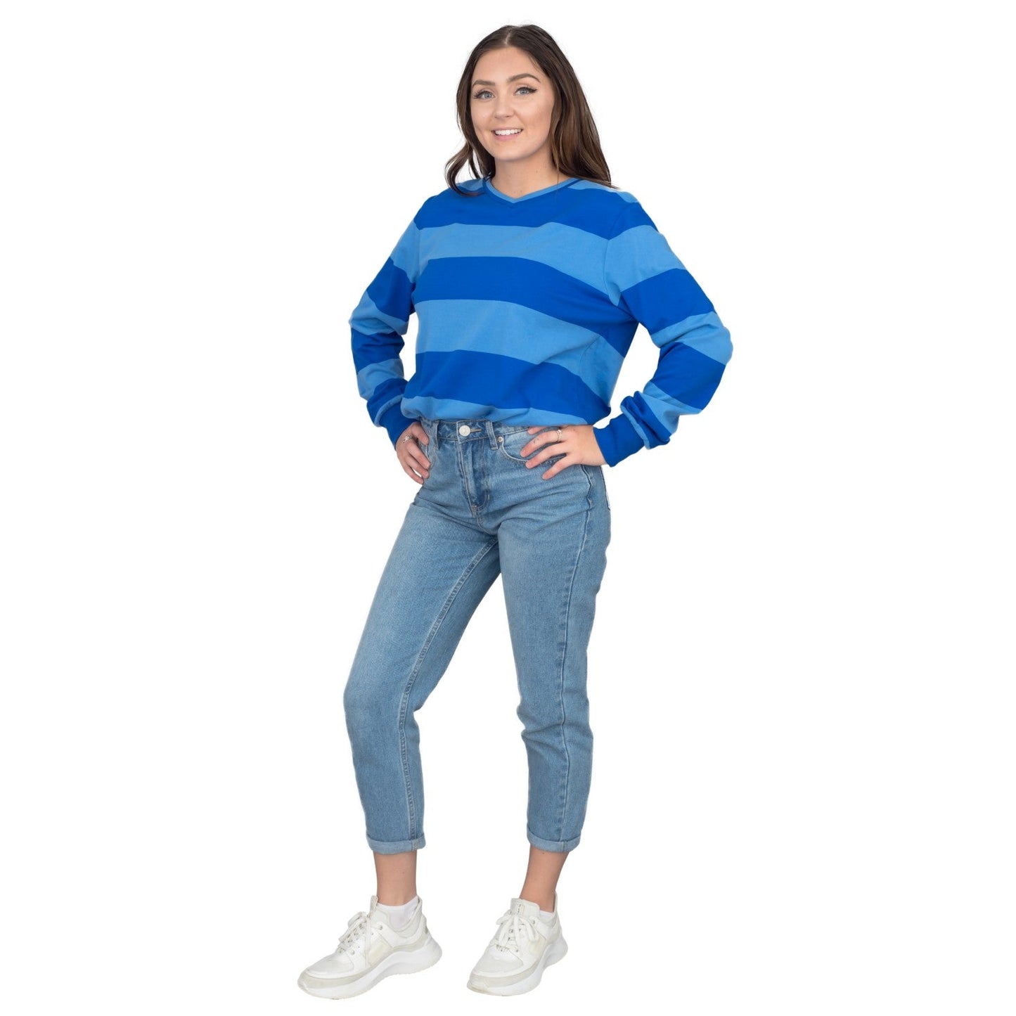Blue and Detective Halloween Costume Green Striped Shirt