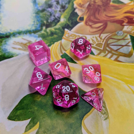 Boon of the Faerie - 7 Piece DnD Dice Set | Acrylic RPG Gaming Dice - 