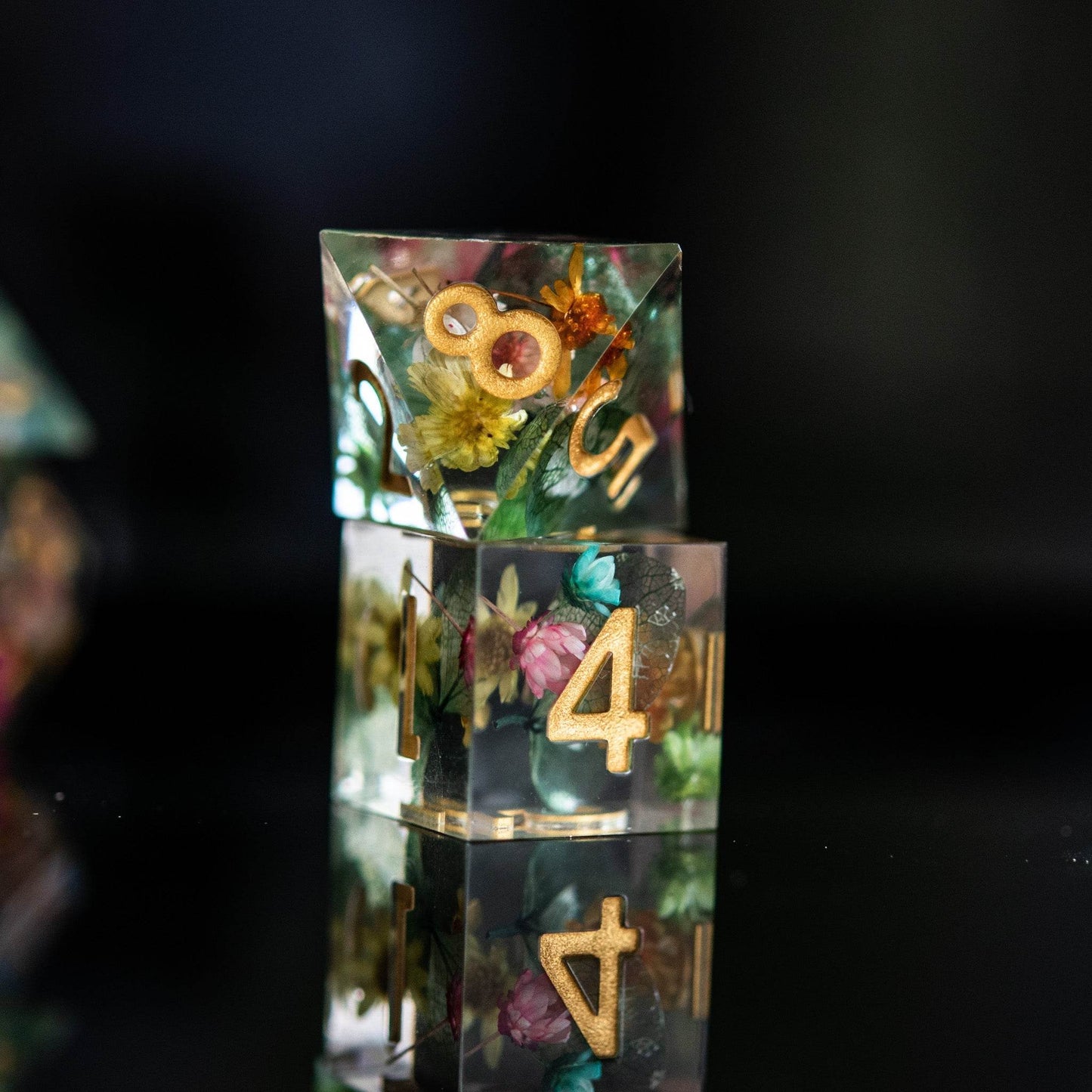 Botanical Gardens Sharp-Edged Resin Dice Set 'PRE-ORDER | SPRING EVENT DEAL' - 