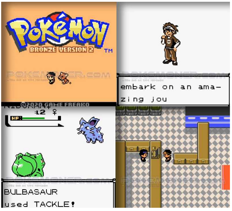 Pokemon Bronze 2 GBC Video Game Gameboy Color ROM Hack