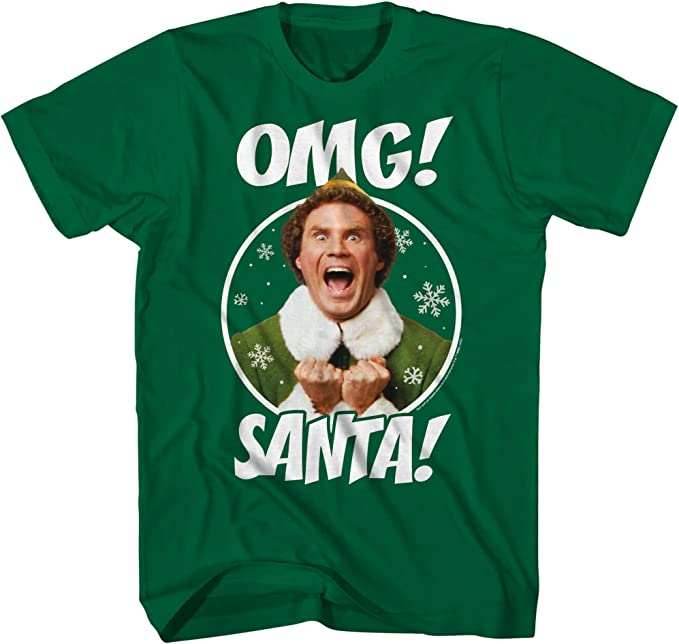 Buddy The Elf OMG Santa I Know Him Green T-Shirt - S