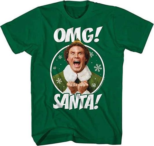 Buddy The Elf OMG Santa I Know Him Green T-Shirt - S
