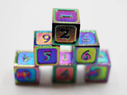 6 piece Metal D6's - Burnt Opal - 