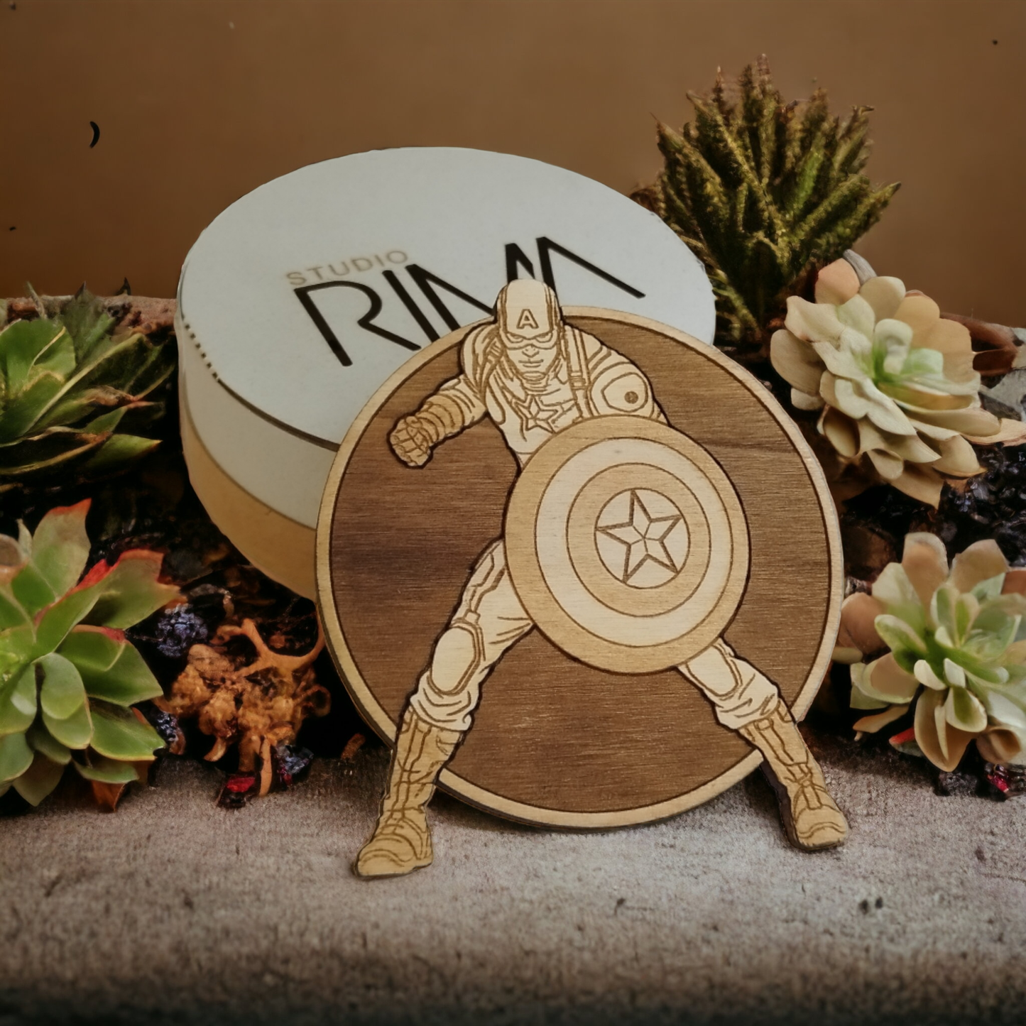 Set of 6 Superheroes Wooden Coasters - Handmade Gift - Housewarming - Wood Kitchenware